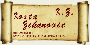 Kosta Žikanović vizit kartica